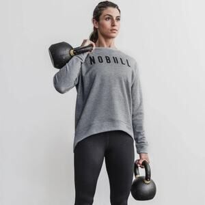NoBull Women's Relaxed fit Crew Training Sweatshirt Heather Grey Size XS